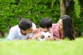 A happy young family spends time playing together Royalty Free Stock Photo