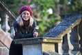 Happy Young Fashionable Woman Outdoors Royalty Free Stock Photo