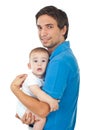 Happy young father holding baby boy Royalty Free Stock Photo