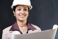 Happy young female architect Royalty Free Stock Photo