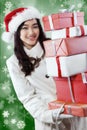 Happy young girl with christmas presents Royalty Free Stock Photo