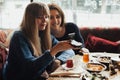 Young Girls are making selfies Royalty Free Stock Photo