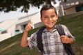 Happy Young Hispanic School Boy with Thumbs Up Royalty Free Stock Photo