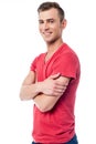 Happy young man, arms crossed Royalty Free Stock Photo