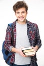 Happy young man with backpack Royalty Free Stock Photo