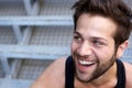 Happy young man with beard laughing Royalty Free Stock Photo