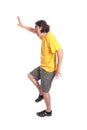 Happy young man dancing Royalty Free Stock Photo