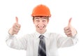 Happy Young Man in Hard Hat Royalty Free Stock Photo