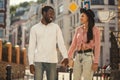 Happy young man laughing while looking at his girlfriend Royalty Free Stock Photo