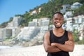 Happy young man smiling at the beach Royalty Free Stock Photo