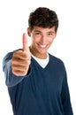 Happy young man thumb up