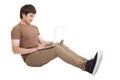 Happy young man using laptop Royalty Free Stock Photo