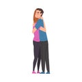 Happy Young Man and Woman Hugging Lovingly, Loving Couple on Romantic Date Cartoon Style Vector Illustration Royalty Free Stock Photo