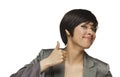 Happy Young Mixed Race Woman With Thumbs Up Royalty Free Stock Photo