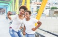 Happy young mother having fun with her child in summer sunny day - Mum taking selfie with her son outdoor - Family lifestyle, Royalty Free Stock Photo