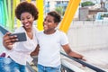 Happy young mother having fun with her child in summer sunny day - Son taking selfie with his mum outdoor - Family lifestyle, Royalty Free Stock Photo