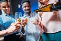 Friends drinking champagne Royalty Free Stock Photo