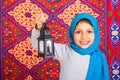 Happy Young Muslim girl celebrating Ramadan