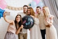 Happy young pregnant woman celebrating baby shower Royalty Free Stock Photo