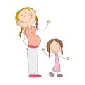 Happy young pregnant woman with her little daughter Royalty Free Stock Photo