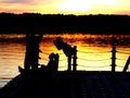 Happy young Under the evening sky Royalty Free Stock Photo