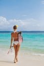 Happy young woman on the beach Royalty Free Stock Photo