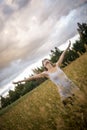 Happy young woman celebrating a beautiful life