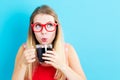 Happy young woman drinking coffee Royalty Free Stock Photo