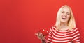 Happy young woman drinking coffee Royalty Free Stock Photo