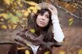 Happy Young Woman in Fall Royalty Free Stock Photo