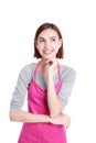 Happy young woman housewife Royalty Free Stock Photo