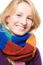 Happy young woman in a scarf