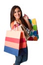 Happy young woman on shopping spree Royalty Free Stock Photo