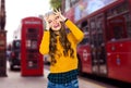 Happy young woman or teen girl having fun Royalty Free Stock Photo