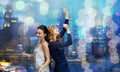 Happy young women dancing at night club disco Royalty Free Stock Photo