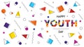 Happy Youth Day abstract retro background banner