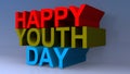 Happy youth day on blue