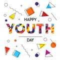 Happy Youth Day abstract retro background card