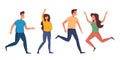 Happy Youth day - illustration of dancing friends.