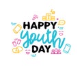 Happy Youth Day typography quote greeting card