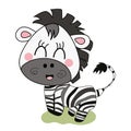 Happy zebra kawaii