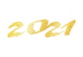 2021 gold glitter grunge lettering Royalty Free Stock Photo