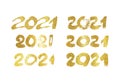 2021 gold glitter grunge lettering Royalty Free Stock Photo