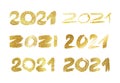 2021 gold glitter grunge lettering Royalty Free Stock Photo