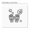 Haptic gloves line icon Royalty Free Stock Photo