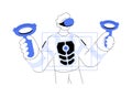 Haptic suit abstract concept vector illustration. Royalty Free Stock Photo