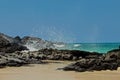 Beach waves rocks Hawaii Royalty Free Stock Photo