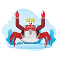 Cartoon king crab illustration vector