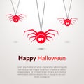 Hapy Halloween background with cute spiders Royalty Free Stock Photo