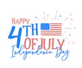 Hapy 4th of July, independence day with fun mix of doodle hand d Royalty Free Stock Photo